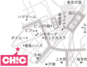 CHIC 横浜への地図