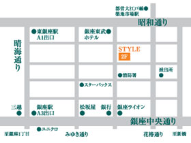 STYLE 湘南　銀座店への地図