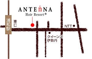 ANTEnNA HairResort 浦和東口店への地図