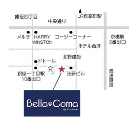 Bella comaへの地図