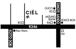 CIEL　表参道への地図