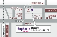 Euphoria　新宿店への地図
