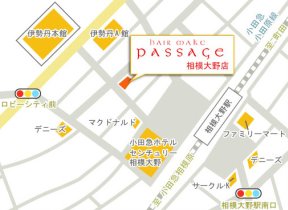 hair make passage　相模大野店への地図