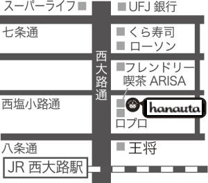 hanautaへの地図